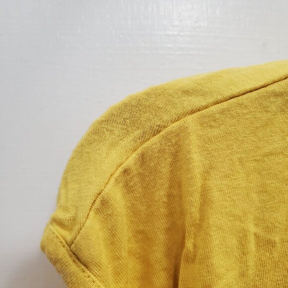 Design History Women's Yellow Wood Bead Scoop Neck Sleeveless Gather Knit Top XL - Picture 2 of 6